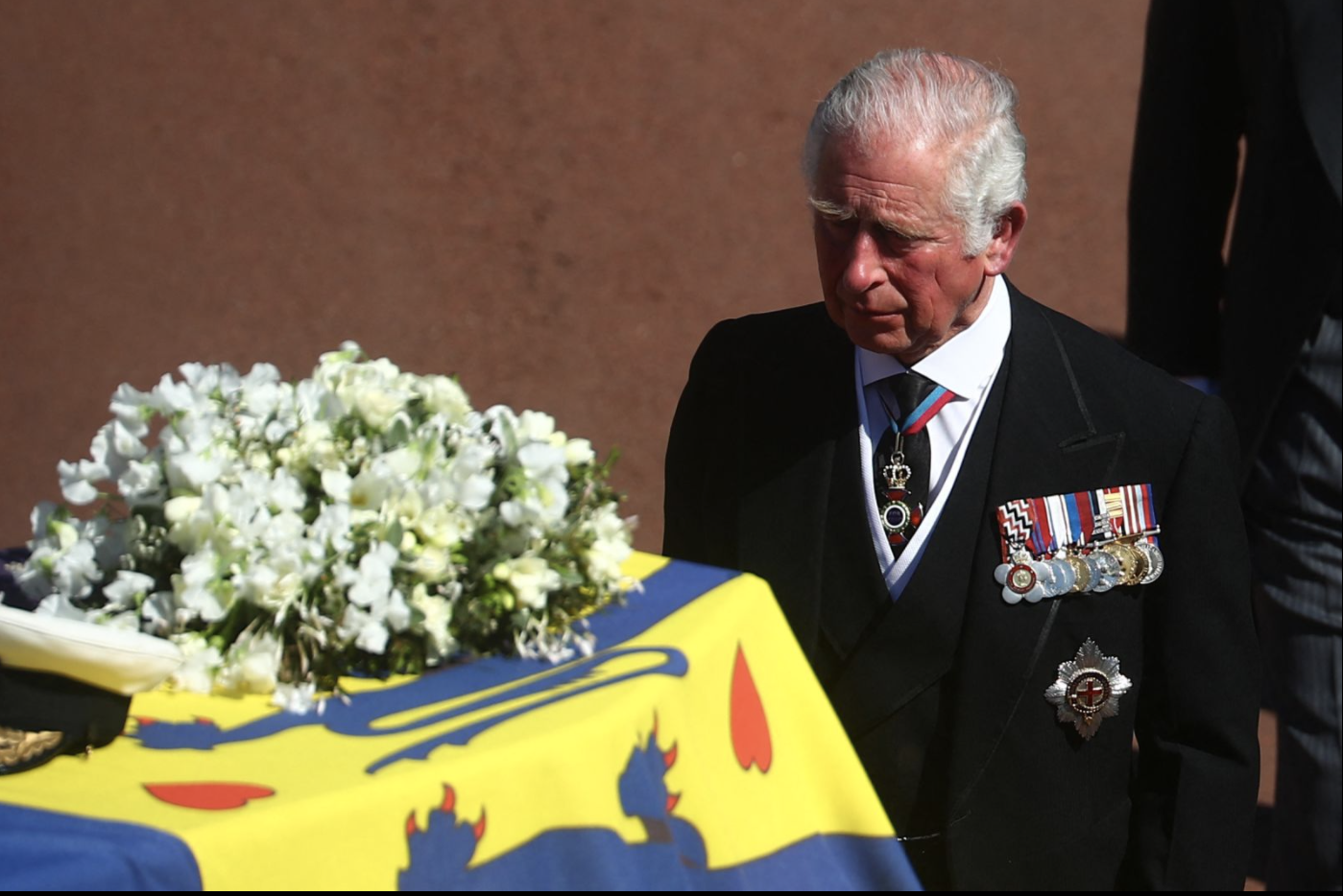 Future King, Prince Charles bids his final farewell to his father, Prince Philipp during his Memorial Service